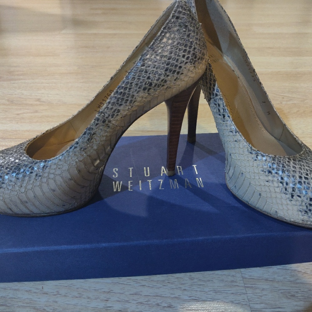 Stuart Weitzman Rowan Python Platform Heels - image 2
